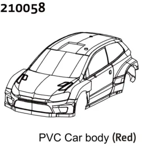Pc Rally Body Shell - Red + Stickers
