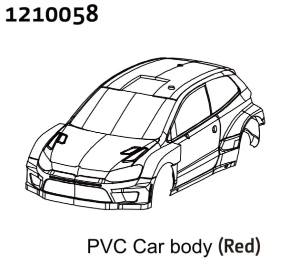 Pc Rally Body Shell - Red + Stickers