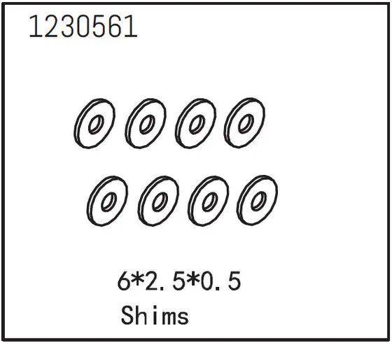 Shims 6*2.5*0.5 (8)