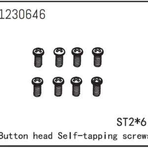 Button Head Screws - Selftapping M2*6 (8)