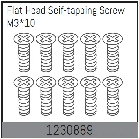 M3*10 Flat Head Self-Tapping Screw Set (10)