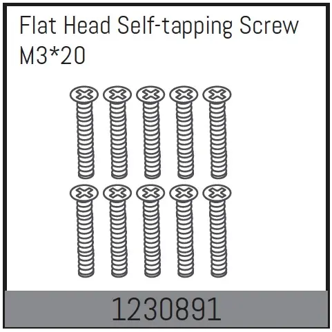 M3*20 Flat Head Self-Tapping Screw Set (10)