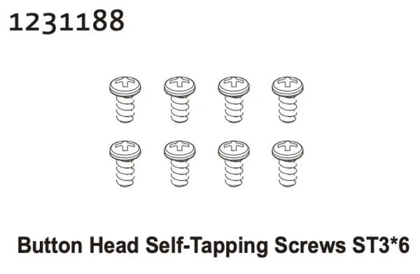 Button Head Taping Screw St3*6 (8)