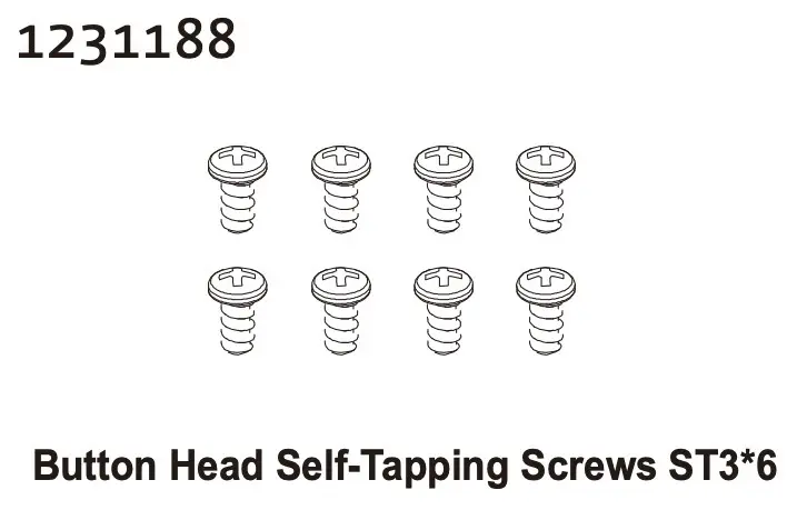 Button Head Taping Screw St3*6 (8)