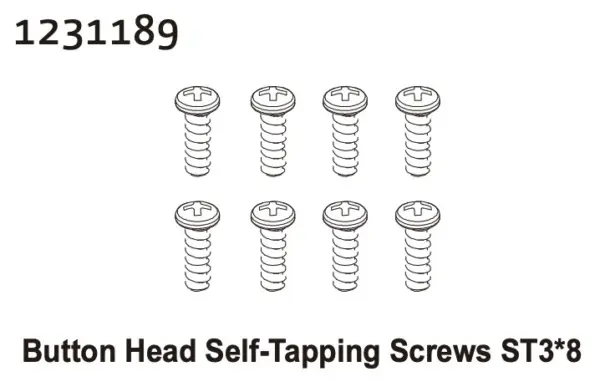 Button Head Taping Screw St3*8 (8)