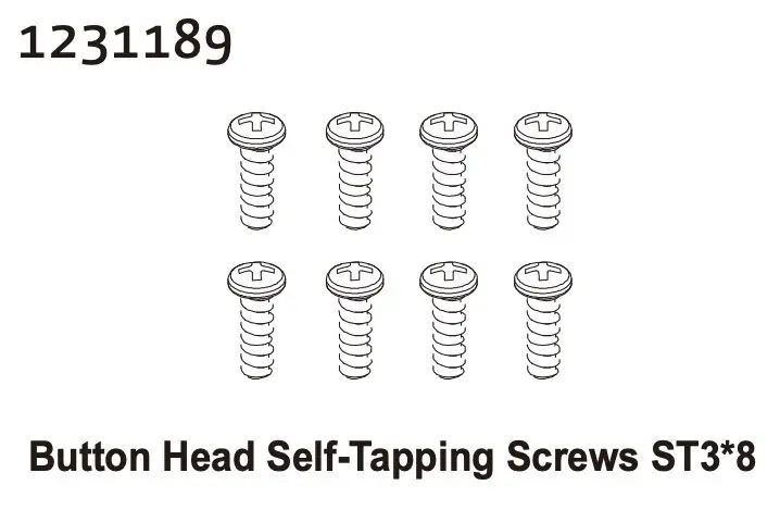 Button Head Taping Screw St3*8 (8)