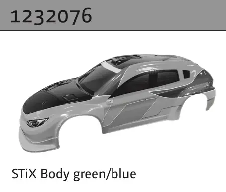 Sti-X Body Green/Blue (Without Sticker)