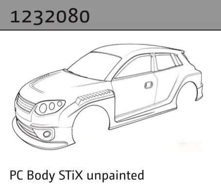 Pc Body Sti-X Unpainted (Without Sticker)