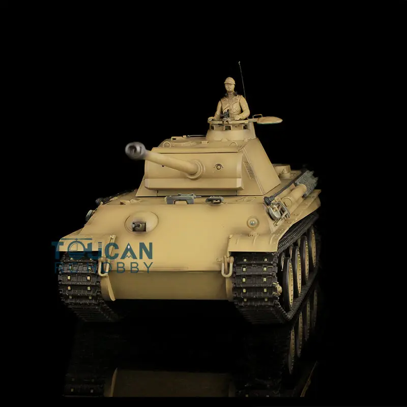 Henglong 1/16 7.0 RC Tank German Panther G Upgraded 3879 w/ FPV 360Degrees Rotating Turret Engine Effect Smoking Metal Tracks Sproket