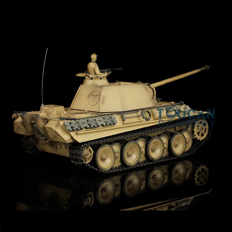 Henglong 1/16 7.0 RC Tank German Panther G Upgraded 3879 w/ FPV 360Degrees Rotating Turret Engine Effect Smoking Metal Tracks Sproket