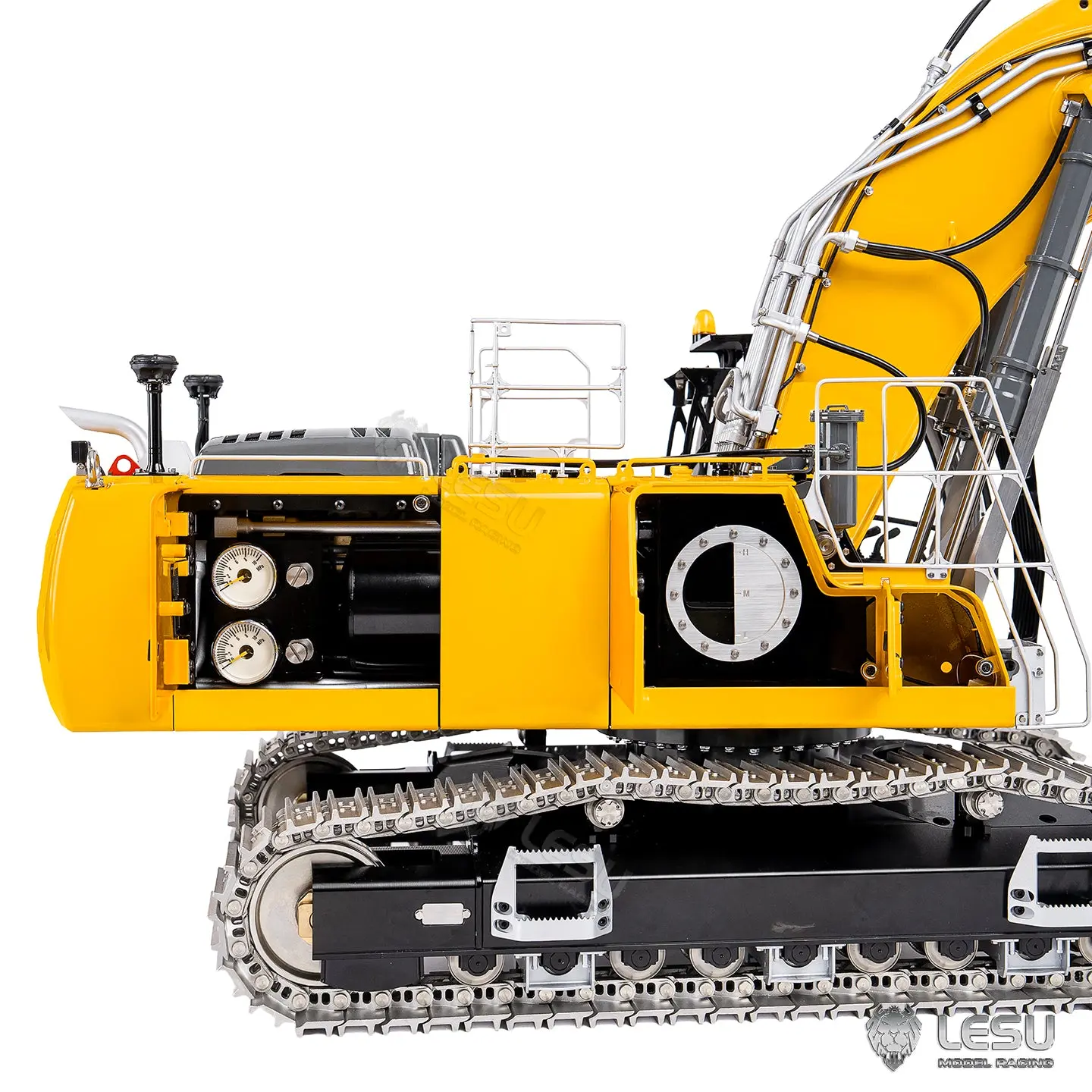 LESU AOUE LR956 1/14 RC Hydraulic Excavator KIT Metal 2 Arms Remote Control Digger Model 4MPA Dual Pumps Light 6CH Brass Valve