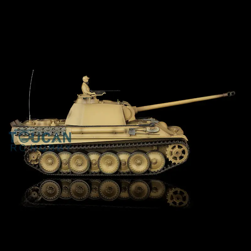 Henglong 1/16 RC Tank 7.0 3879 Customized German Tank Panther G RTR Tank w/ 360Degrees Rotating Turret Barrel Recoil Metal Road Wheel