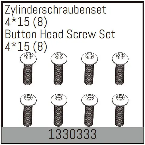 Button Head Screw Set 4*15 (8)
