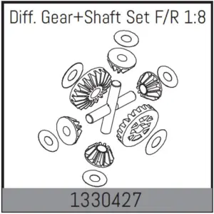 Diff. Gear + Shaft Set F/R 1:8