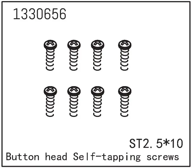 Button Head Self-Tapping Screws st2.5*10 (8)