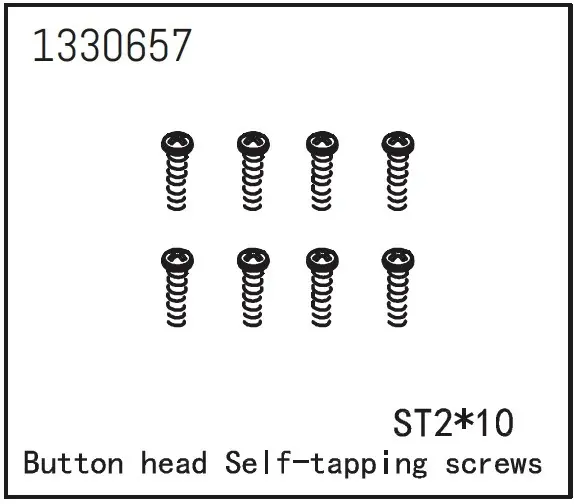 Button Head Self-Tapping Screws St2*10 (8)