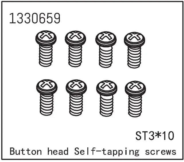 Button Head Self-Tapping Screws St3*10 (8)
