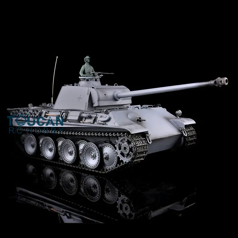 Henglong 1/16 RC Tank 7.0 3879 Customized German Tank Panther G RTR Tank w/ 360Degrees Rotating Turret Barrel Recoil Metal Road Wheel