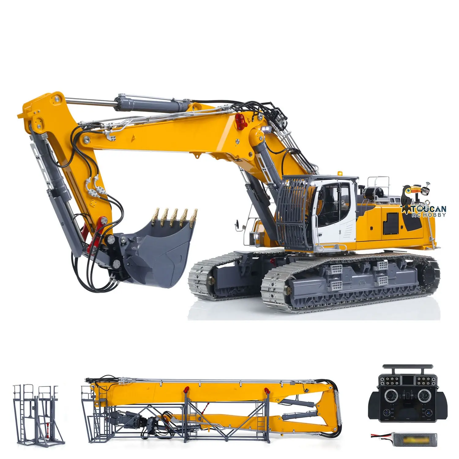 LESU 1/14 RC Heavy Full Hydraulic Demolition Excavator Aoue LR960 XE Two Type Digging Arms RTR Model Digger Construction Car