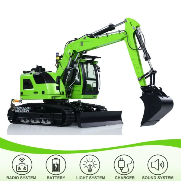 Customized CUTModel 1/14 RC Hydraulic Excavator LR 914 Metal Remote Control Digger Model 5ways Valve RTR Construction Car ST8 Radio Battery