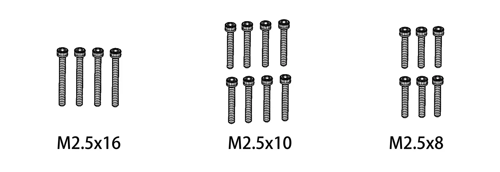 Screw Set m2.5*8/m2.5*10/m2.5*16