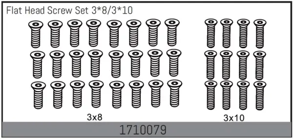 Flat Head Screw Set 3*8/3*10