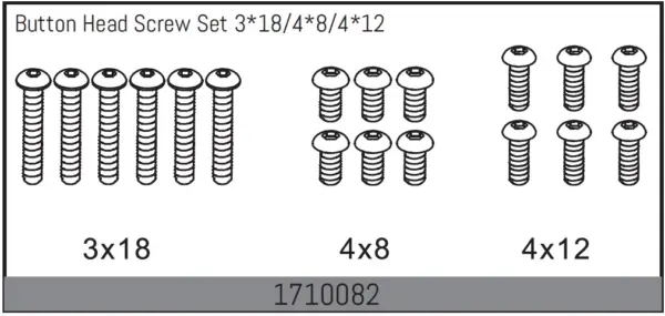 Button Head Screw Set 3*18/4*8/4*12
