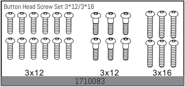 Button Head Screw Set 3*12/3*16