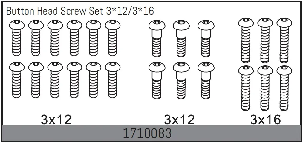 Button Head Screw Set 3*12/3*16