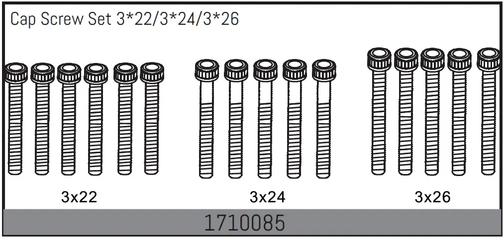 Cap Screw Set 3*22/3*24/3*26