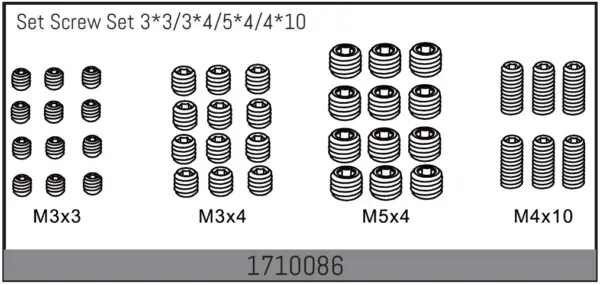 Set Screw Set 3*3/3*4/5*4/4*10