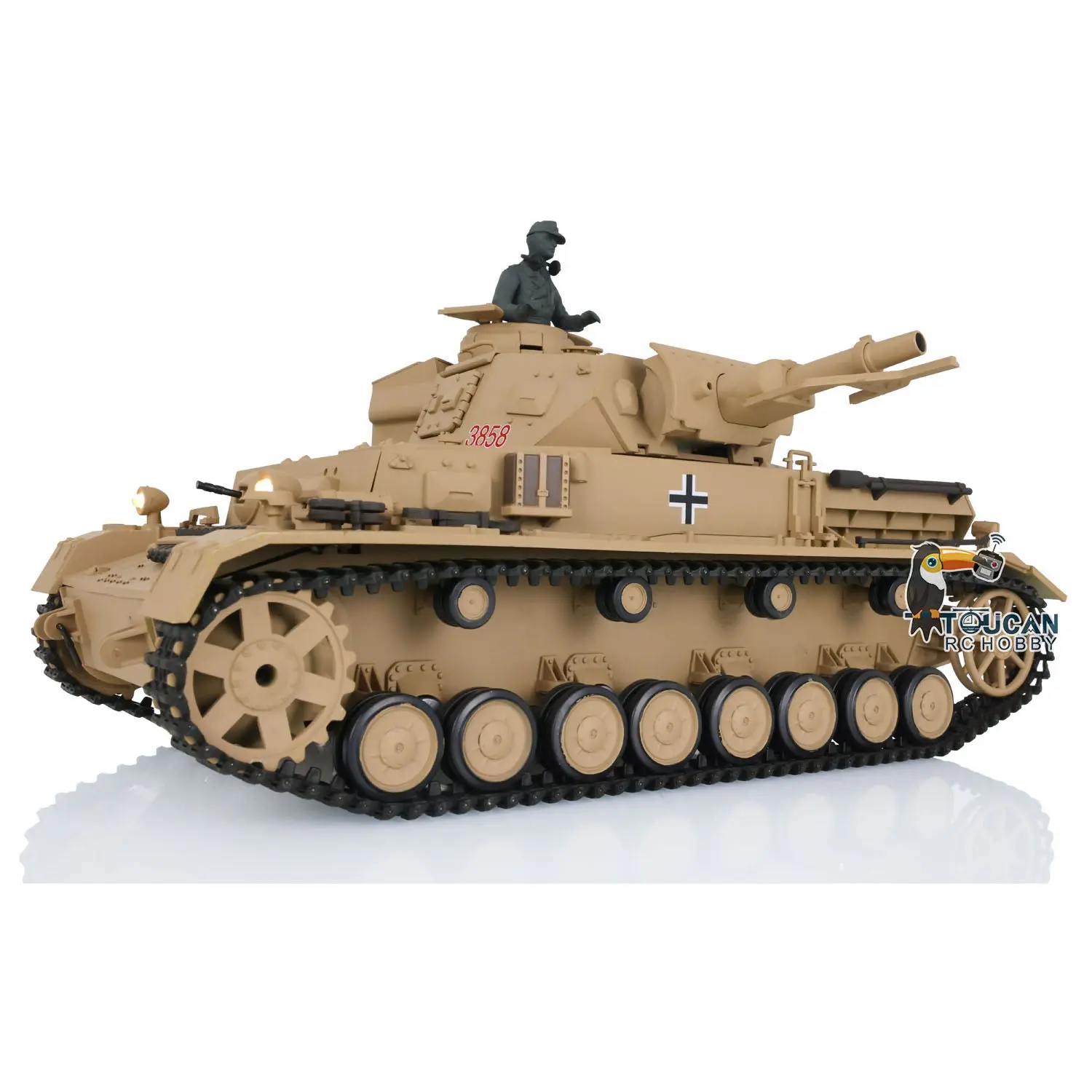 2.4G Henglong 1:16 Scale TK7.0 Plastic German Panzer IV F RTR RC Tank Model 3858 Military Model Stimulated Sound Smoke
