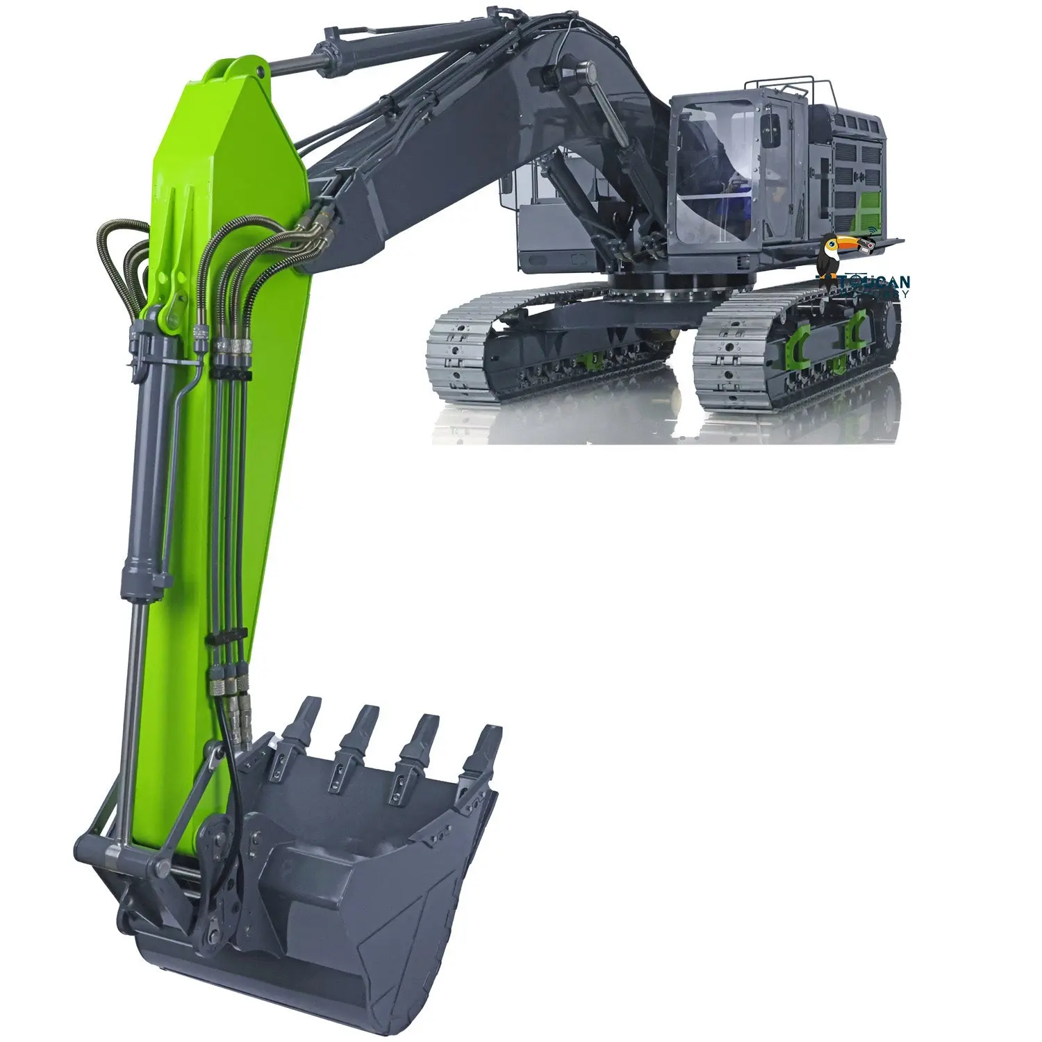 LESU Metal 1/14 RC Heavy Excavator C374F Remote Control Hydraulic Digger Flysky PL18EVLITE Battery Smoke 6CH Valve Quick Coupler