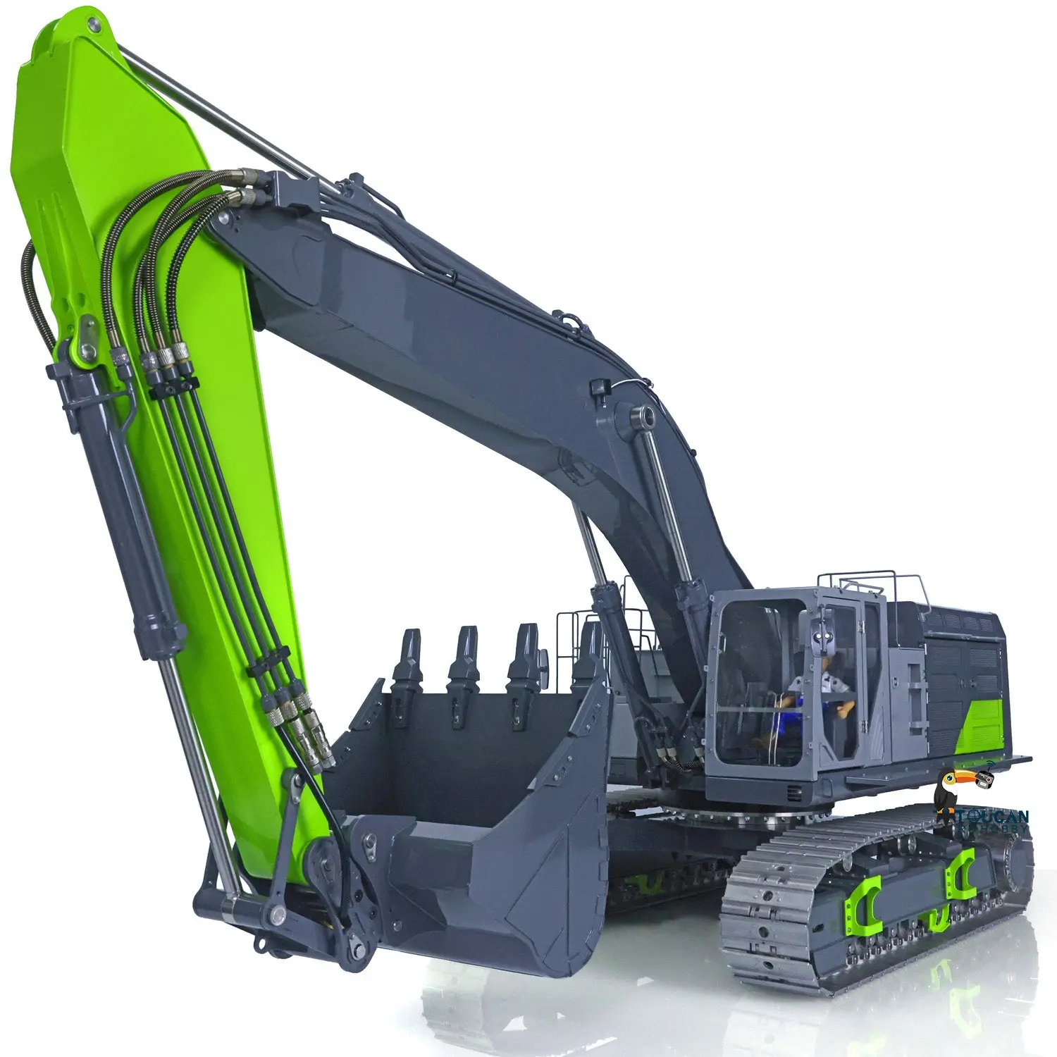 LESU Metal 1/14 RC Heavy Excavator C374F Remote Control Hydraulic Digger Flysky PL18EVLITE Battery Smoke 6CH Valve Quick Coupler