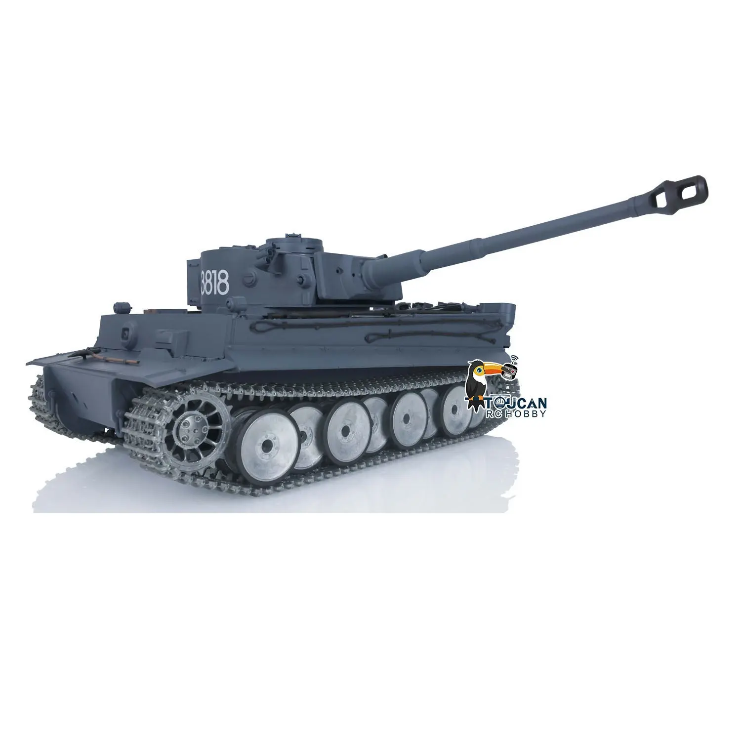 HengLong Factory 1/16 3818 German Tiger 1 Full Metal Chassis Plastic Upper Hull RTR RC Tank Speaker 360Degrees Turret Smoke Gearbox