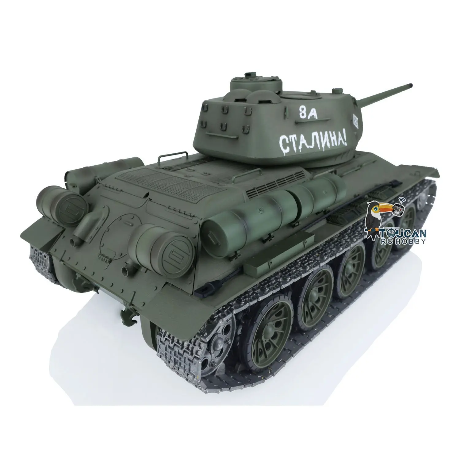 2.4Ghz Henglong 1:16 7.0 Upgraded Soviet T34-85 RTR RC Tank 3909 360Degrees Turret Electric Model Metal Tracks Sprockets