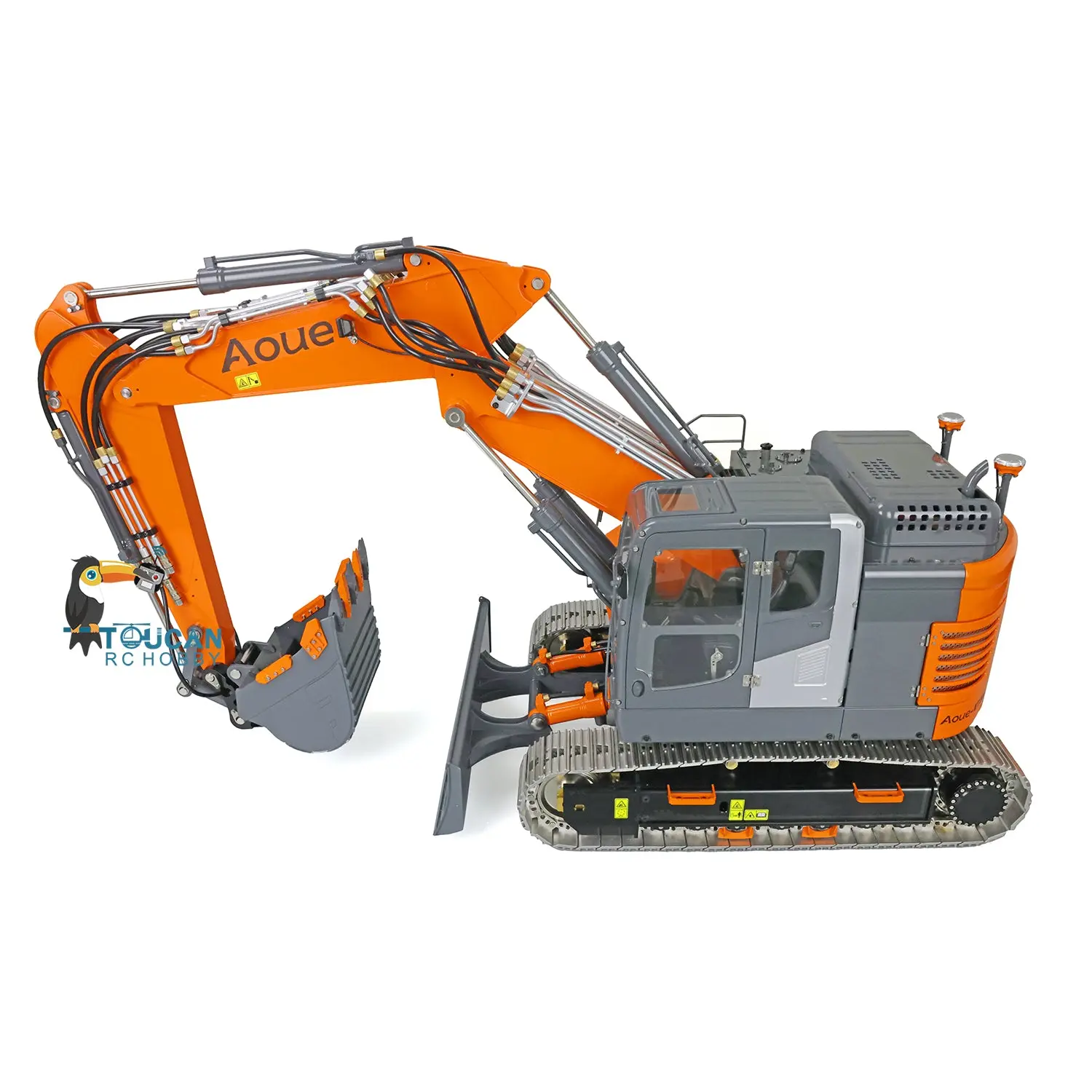 LESU 1/14 Metal Hydraulic RC Excavator Aoue ET26L Three-Section Arm Tracks Pump Fence Liquid Crystal Display Selector Grab Bucket