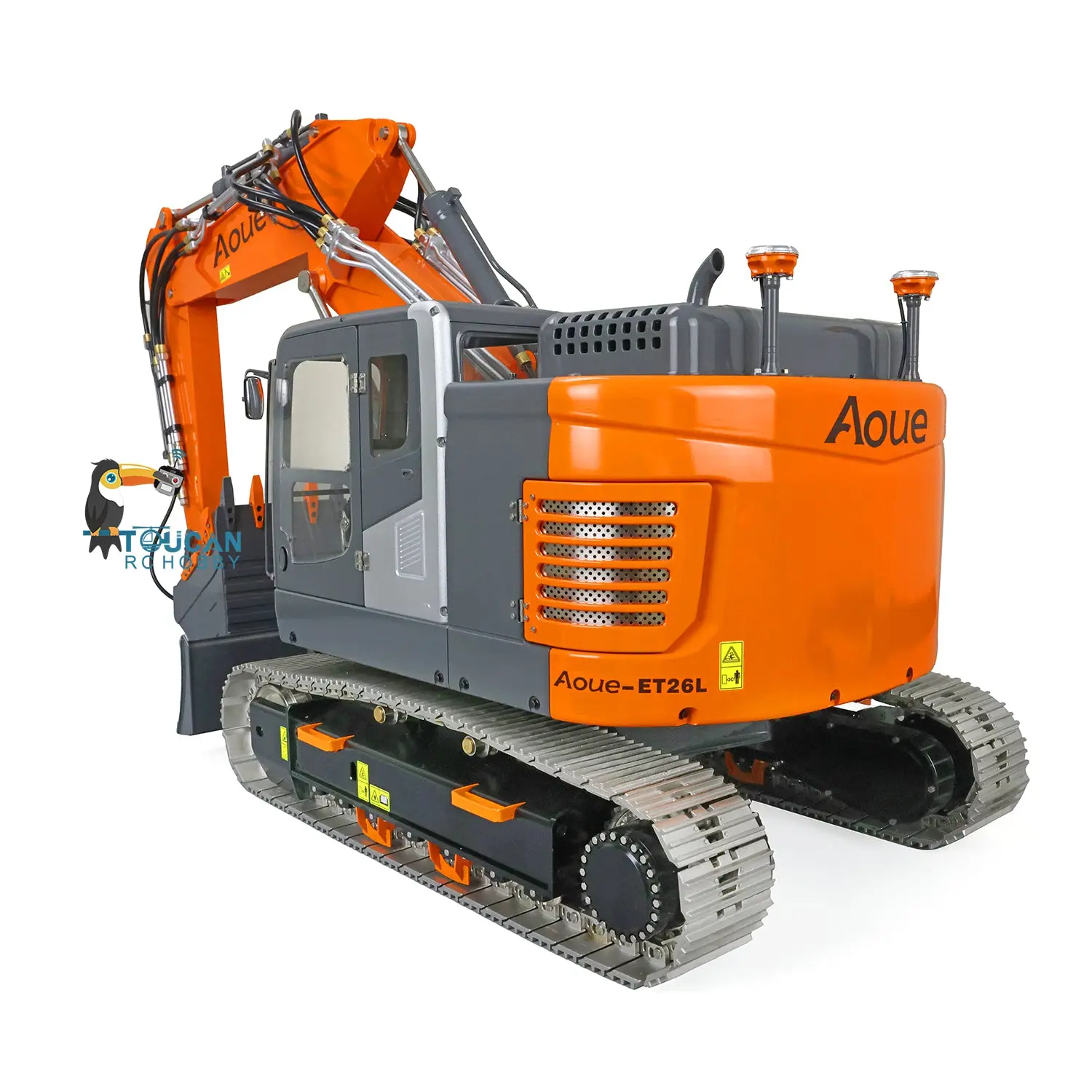LESU 1/14 Metal Hydraulic RC Excavator Aoue ET26L Three-Section Arm Tracks Pump Fence Liquid Crystal Display Selector Grab Bucket