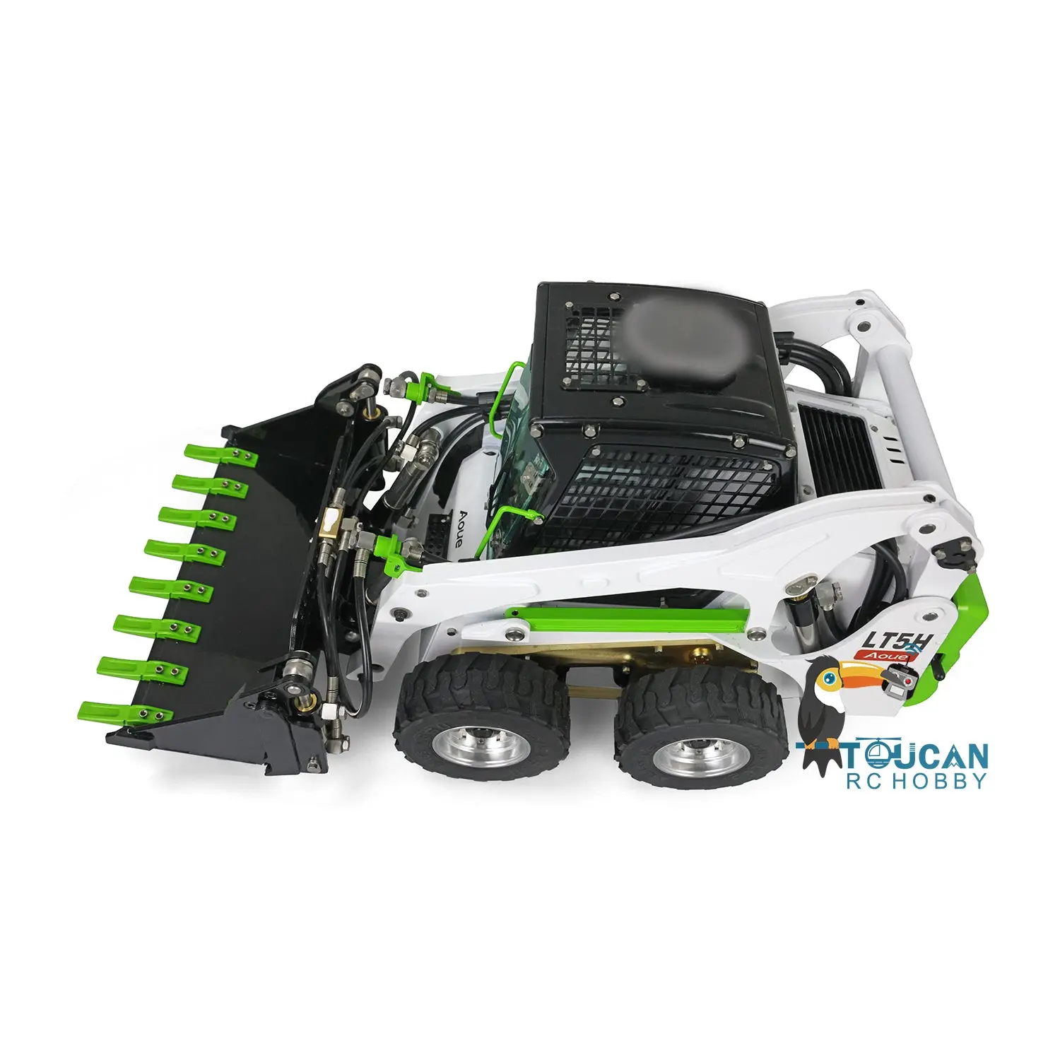 LESU 1/14 Metal RC Loader Aoue-LT5H Hydraulic Wheeled Skid-Steer Construction Vehicle Model Light Sound DIY Wheels Hubs fork Bucket Gripper Ripper Scarifier Shovel Clamp