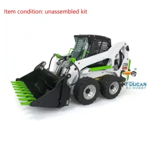 LESU 1/14 Metal RC Loader Aoue-LT5H Hydraulic Wheeled Skid-Steer Construction Vehicle Model Light Sound DIY Wheels Hubs fork Bucket Gripper Ripper Scarifier Shovel Clamp