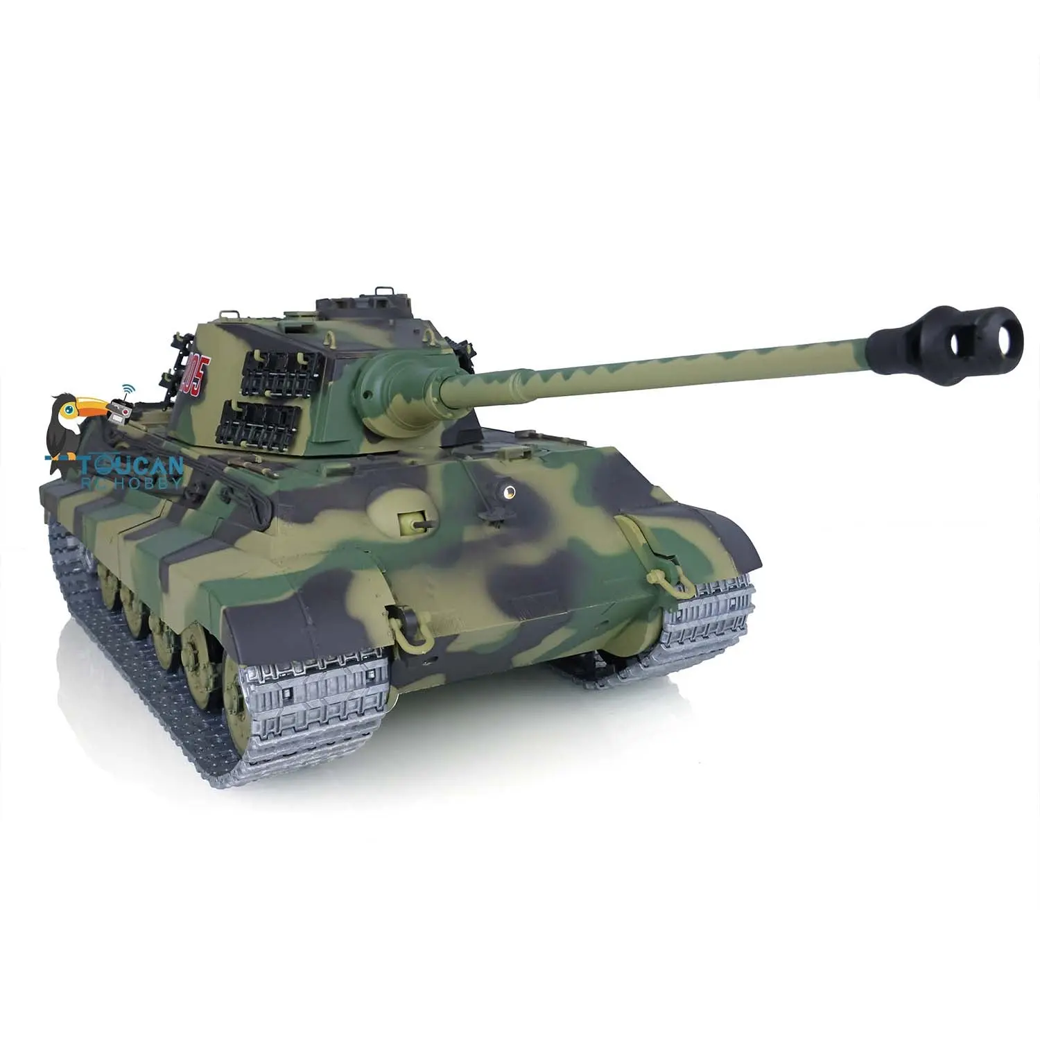 2.4Ghz Henglong 1:16 7.0 German King Tiger RTR RC Tank 3888A Model Metal Tracks 340 Degree Turret Steel Driving Gearbox