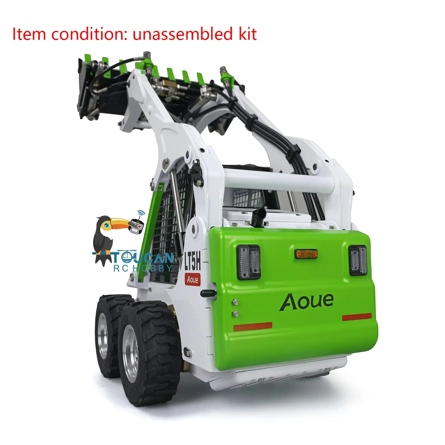 LESU 1/14 Metal RC Loader Aoue-LT5H Hydraulic Wheeled Skid-Steer Construction Vehicle Model Light Sound DIY Wheels Hubs fork Bucket Gripper Ripper Scarifier Shovel Clamp