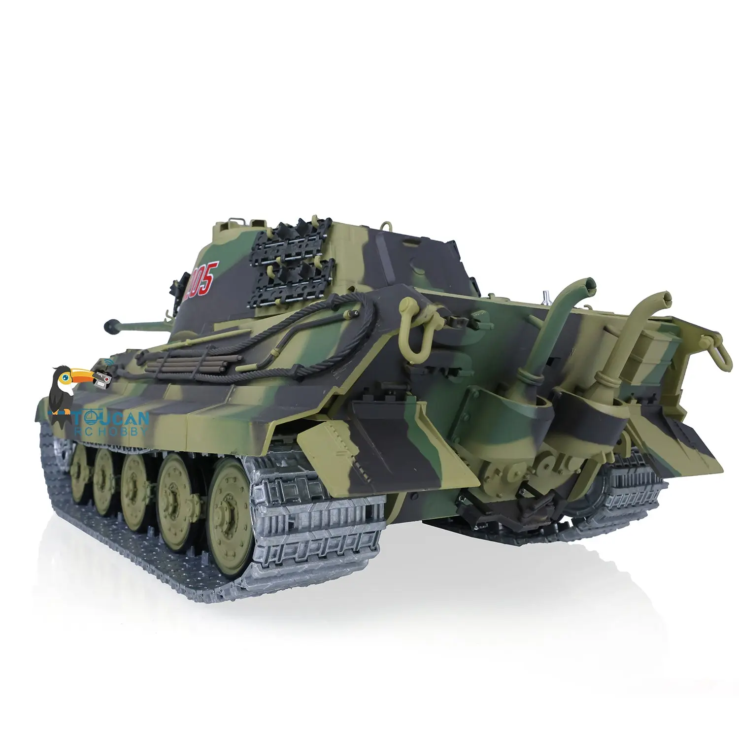2.4Ghz Henglong 1:16 7.0 German King Tiger RTR RC Tank 3888A Model Metal Tracks 340 Degree Turret Steel Driving Gearbox