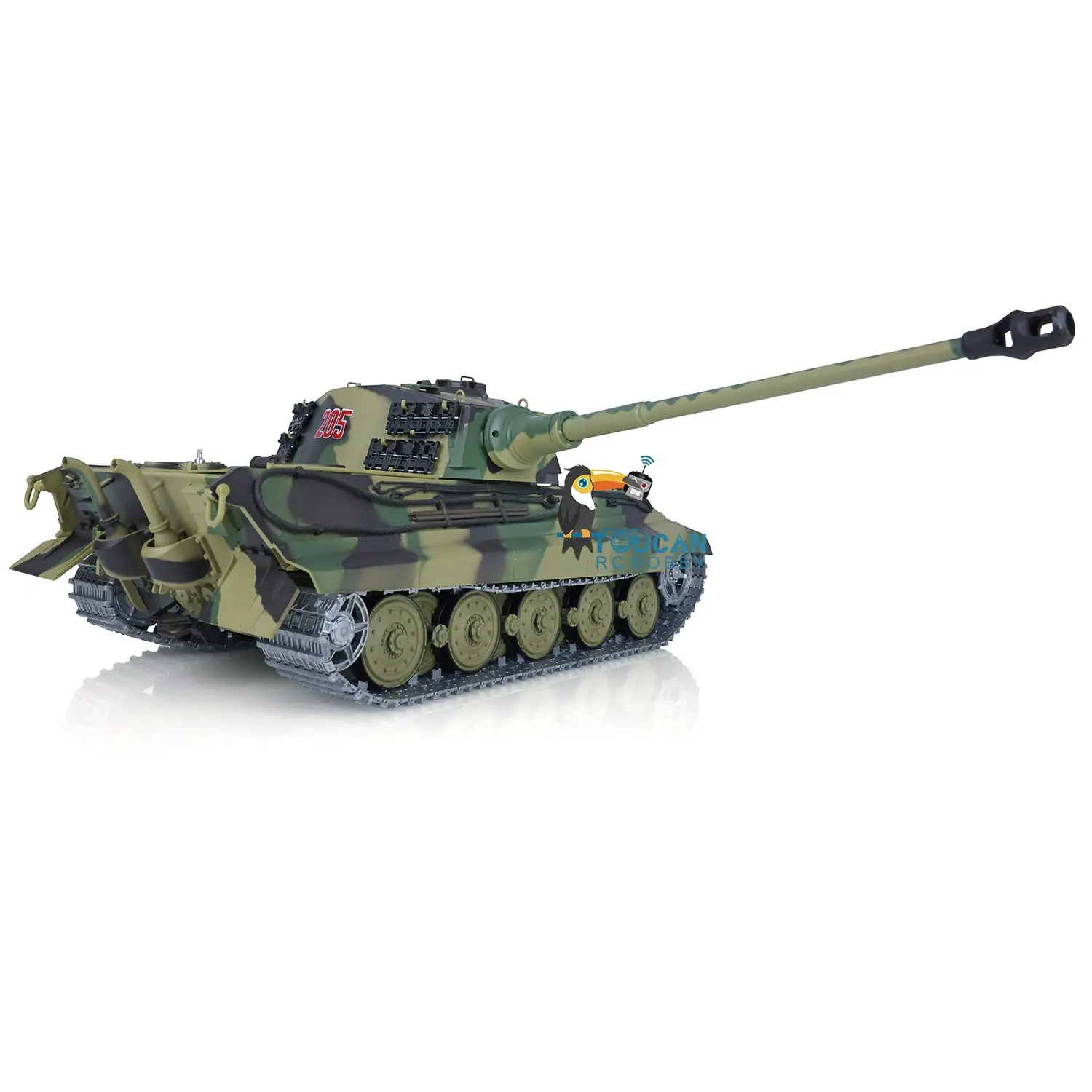 2.4Ghz Henglong 1:16 7.0 German King Tiger RTR RC Tank 3888A Model Metal Tracks 340 Degree Turret Steel Driving Gearbox