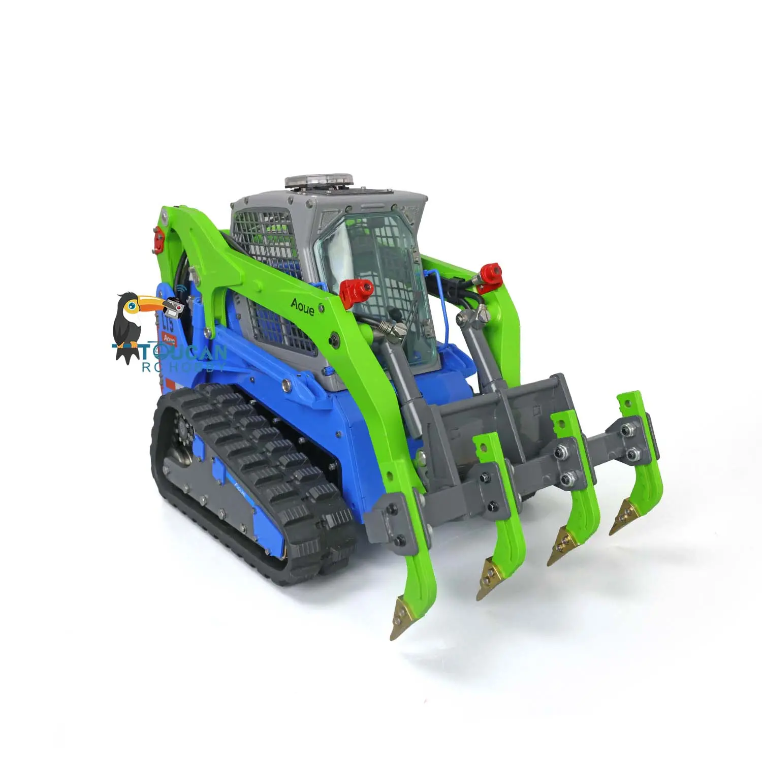 Customized LESU 1/14 Aoue LT5 Hydraulic Tracked Skid-Steer RC Loader Gripper Scarifier Assembled Painted Rotate Lamp Charger Batterey I6s