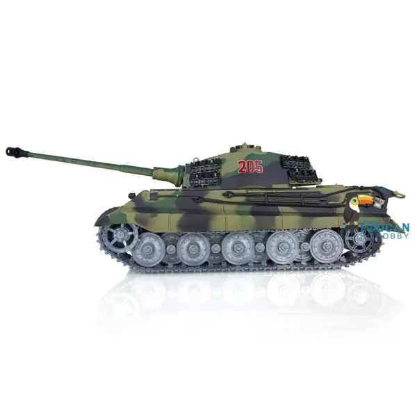 Henglong 1/16 RC Tank 3888A 7.0 King Tiger Remote Control Tank 360 Degrees Rotating Turret Metal Road Wheel Barrel Recoil