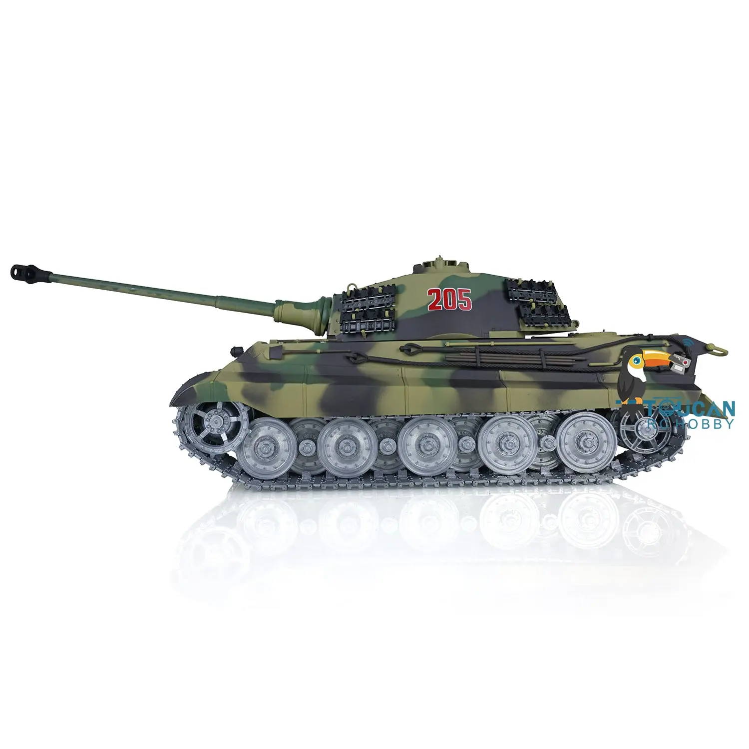 Henglong 1/16 RC Tank 3888A 7.0 King Tiger Remote Control Tank 360 Degrees Rotating Turret Metal Road Wheel Barrel Recoil