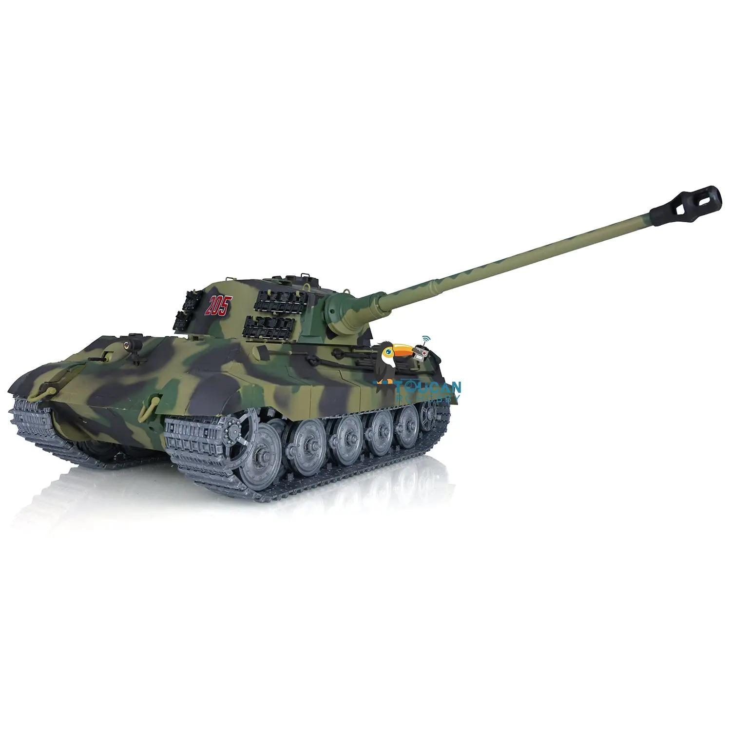 Henglong 1/16 RC Tank 3888A 7.0 King Tiger Remote Control Tank 360 Degrees Rotating Turret Metal Road Wheel Barrel Recoil