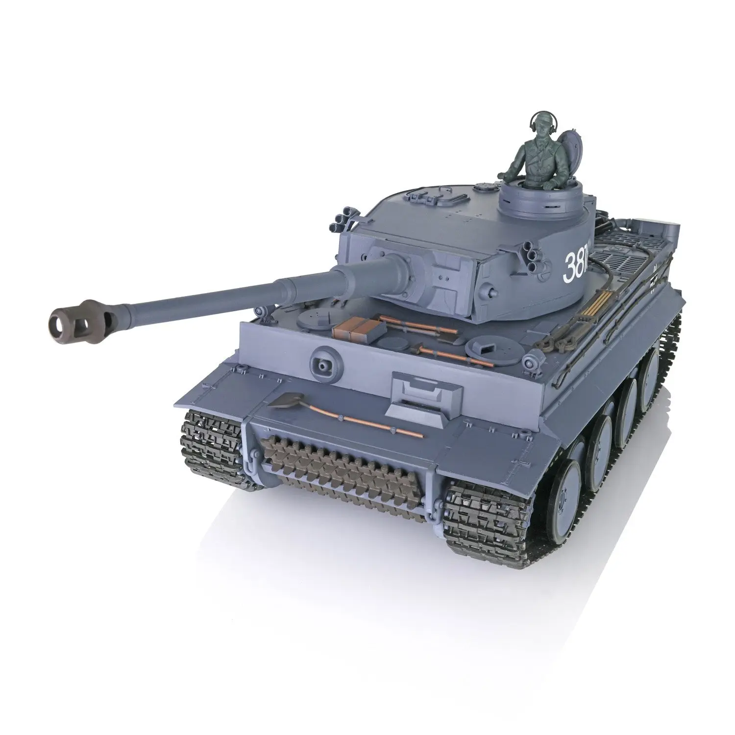 2.4Ghz Henglong 1/16 Plastic German Tiger I Radio Control Tank 3818 7.0 RTR RC Tank BB Shooting Smoking Sound Effect Recoil Barrel