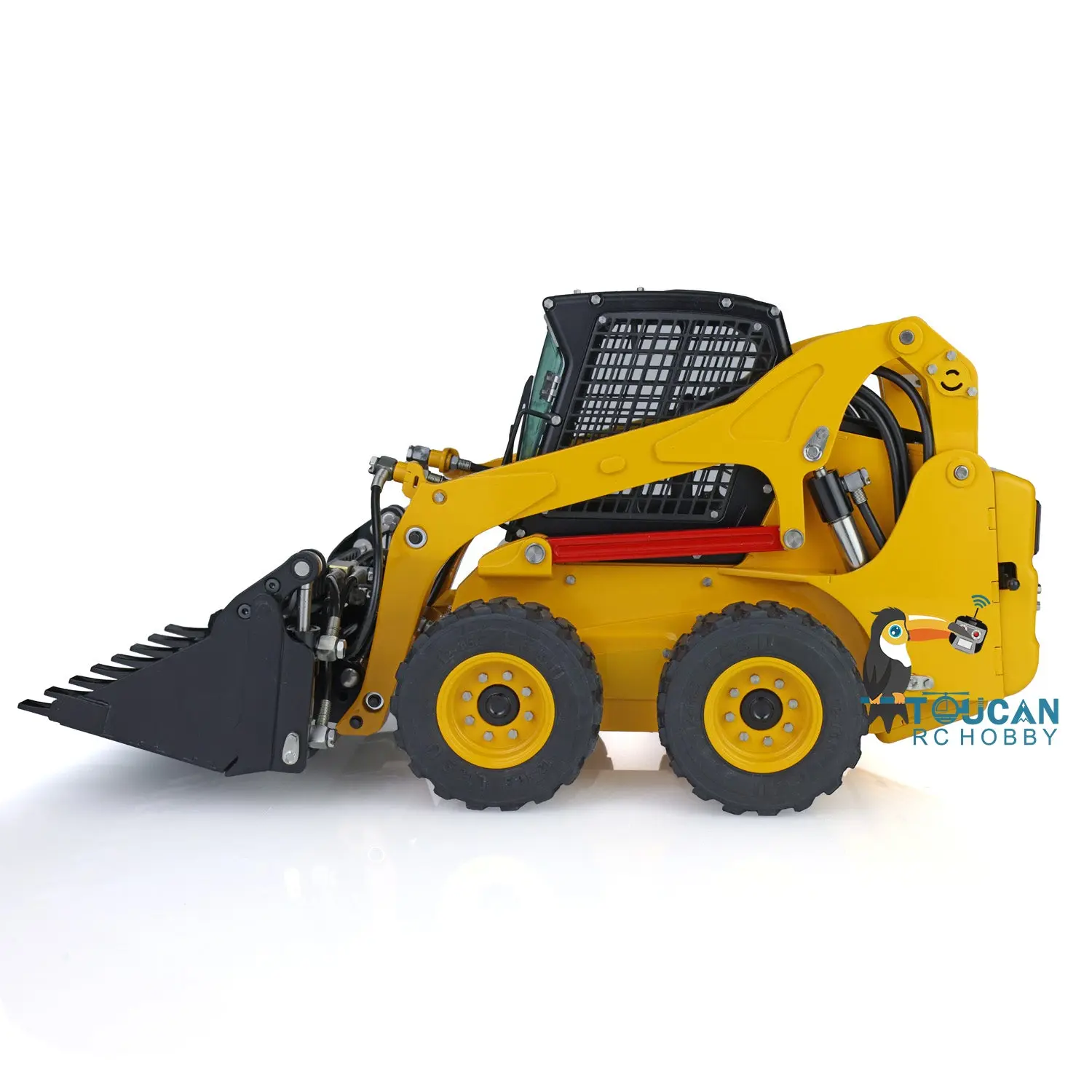 Customized 1/14 LESU Metal Aoue-LT5H Wheeled Skid-Steer Loader RC Hydraulic DIY Model Sound Light Tyres Hubs fork Bucket Gripper Blade Shovel
